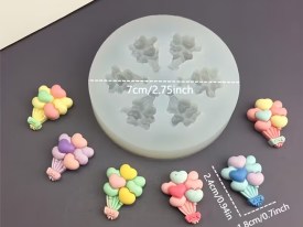 Molde silicona 6 ramos de globos LOVE